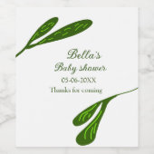 Wilde tropische Blätter Babydusche tragen Namen Weinetikett (Einzelnes Label)