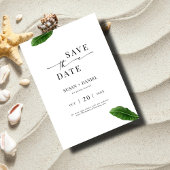 Wilde tropische Blätter und modernes Hochzeitsarsc Save The Date