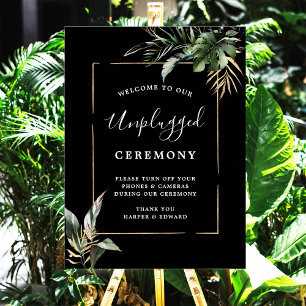 Wilde tropische Blätter - Unplugged Wedding Zeremo Poster