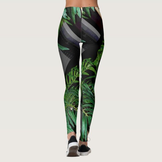 Wilde tropische Dschungel-Palme-Leggings Leggings (Rückseite)