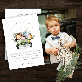 Wilde tropische Jungle Tiere im Foto Car Birthday Dankeskarte