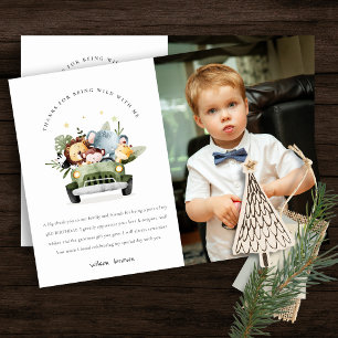 Wilde tropische Jungle Tiere im Foto Car Birthday Dankeskarte