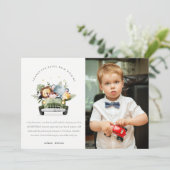 Wilde tropische Jungle Tiere im Foto Car Birthday Dankeskarte (Stehend Vorderseite)