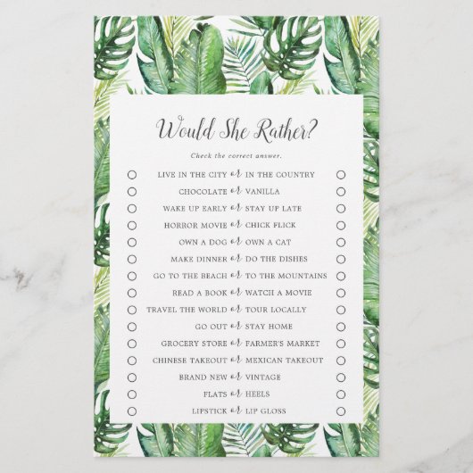 Wilde tropische Palme würde sie eher spielen Flyer (Vorne)