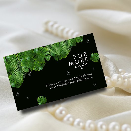 Wilde tropische Palmen I Modern Foto Wedding Websi Begleitkarte