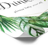 Wilde tropische Palmgetränke signieren Poster (Ecke)