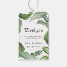 Wilde tropische Vegetation. Hochzeit Danke