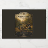 Wilde Truthähne im herbstlichen Wald Schaumweinetikett (Einzelnes Label)