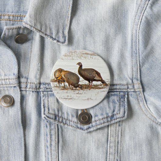 Wilde Truthähne im Schnee Button (Beispiel)