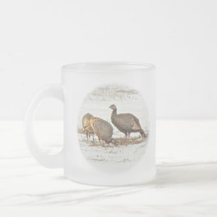 Wilde Truthähne im Schnee Mattglastasse