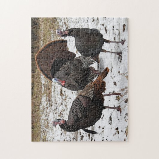 Wilde Truthähne im Schnee Puzzle (Vertikal)