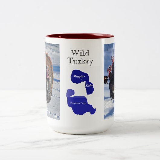 Wilde Truthähne Zweifarbige Tasse (Mittel)