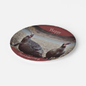 Wilde Truthühner-Erntedank Pappteller (Schrägansicht)