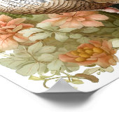 Wilde Truthühner in Wiesenmalerei Poster (Ecke)