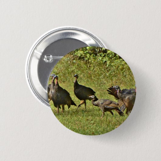 Wilde Türkei, Camouflage Farben Button (Vorne & Hinten)