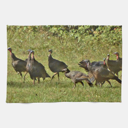 Wilde Türkei, Camouflage Farben Küchentuch (Horizontal)