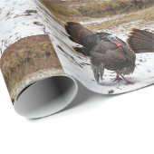 Wilde Türkei, die sich mit ihren Füßen Geschenkpapier (Rolleneckpunkt)