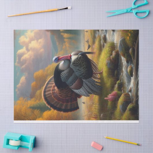 Wilde Türkei durch Stream Painting Seidenpapier (Basteln)