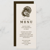 Wilde Türkei | Erntedank Angepasstes Abendmenü Menükarte (Vorne/Hinten)