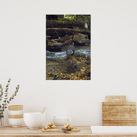 Wilde Türkei überquert einen Strom Poster (Küche)