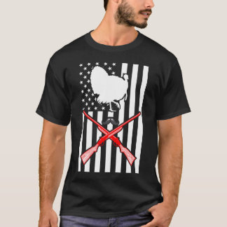 Wilde Türkei Waffen und amerikanische Flagge T-Shirt