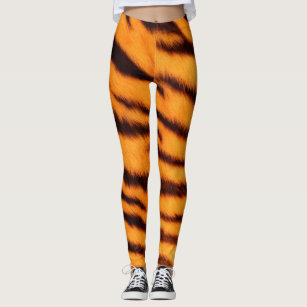 Wilde u. vibrierende orange Tiger-Streifen Leggings