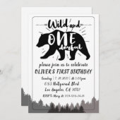 Wilde und böse Jungen Einladung zum 1. Geburtstag (Vorne/Hinten)