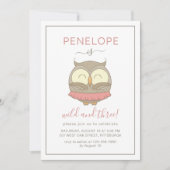 Wilde und drei Whimsical Owl Birthday Party Einladung (Vorderseite)