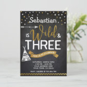 Wilde und dreitägige Einladungs-Chalkboard Einladung (Stehend Vorderseite)