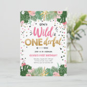 Wilde und einsame Safari Wild One Girl Birthday Einladung (Stehend Vorderseite)