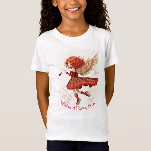 Wilde und Extravagante Freie Rote Fairy Whimsical T-Shirt (Vorderseite)