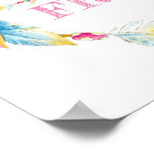 Wilde und freie Federperle Aquarellkunstposter Poster (Ecke)