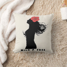 Wilde und freie Frau Silhouette Rosenposter Kunst