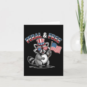 Wilde und freie Funny Funny Patriotic Raccoon Usa Karte