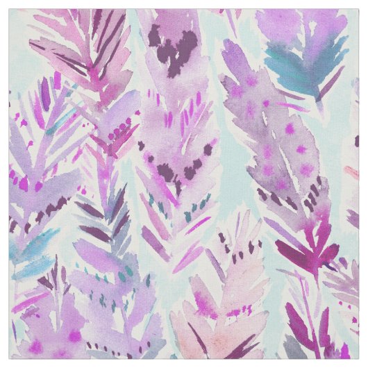 WILDE und FREIE Lavendel-Aqua-Federn Stoff (Muster)