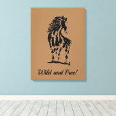 Wilde und freie Pferde Premium Wrapped Canvas (Gla Leinwanddruck (Insitu (Holzboden))