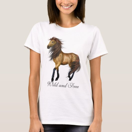Wilde und freie Pferde T-Shirt (Vorderseite)
