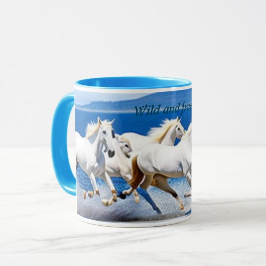 Wilde und freie Pferde Tasse (Vorderseite Links)
