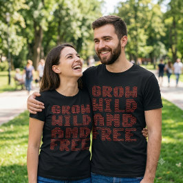 Wilde und freie rote Mohnblume Lettering T-Shirt