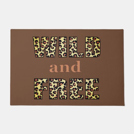 Wilde und freie Word Kunst im Leopard-Muster Fußmatte (Vorderseite)