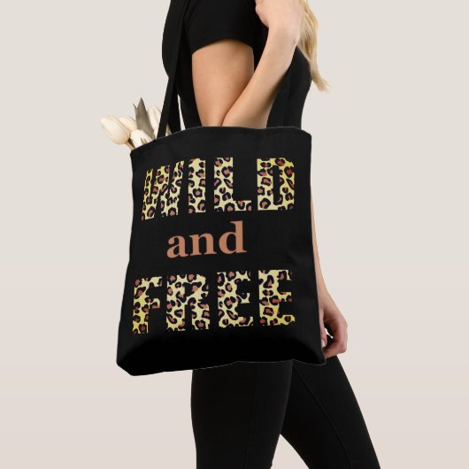 Wilde und freie Word Kunst im Leopard-Muster Tasche (Von Nahem)