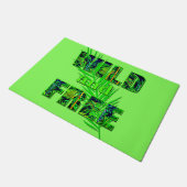 Wilde und freie Word Kunst mit Dschungel-Pflanze Fußmatte (Schrägansicht)