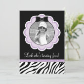 Wilde und Fun Zebra Geburtstagsparty Einladung (Stehend Vorderseite)