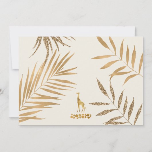 Wilde und fünf Safari 5. geschlechtsneutraler Gebu Einladung (Rückseite)