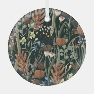 Wilde und getrocknete Blumenmuster. Ornament Aus Glas