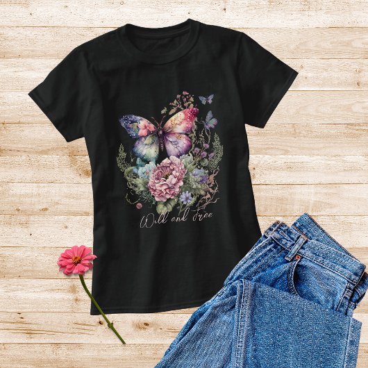 Wilde und gratis Schmetterlingsflora wild lebende Tri-Blend Shirt