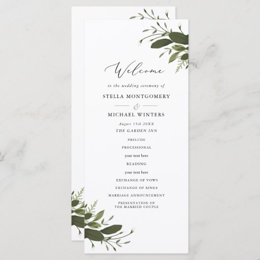 Wilde und grüne Hochzeiten Programm (Vorne/Hinten)