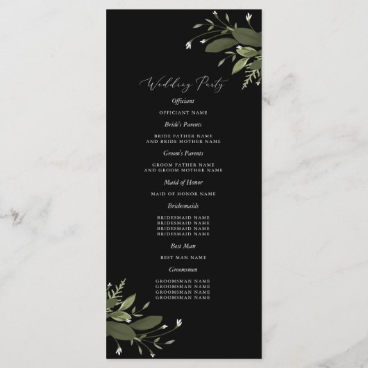 Wilde und grüne Hochzeiten Programm (Rückseite)