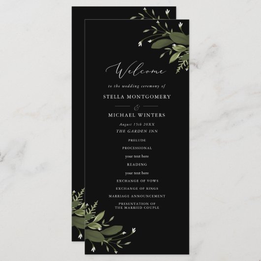 Wilde und grüne Hochzeiten Programm (Vorne/Hinten)