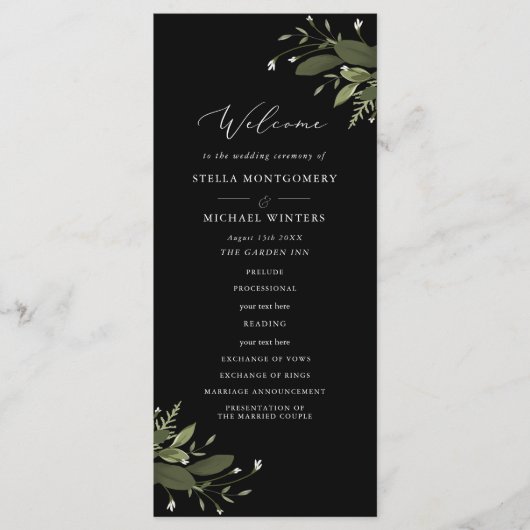 Wilde und grüne Hochzeiten Programm (Vorderseite)